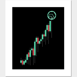 Vintage Stock Chart HEX Coin To The Moon Trading Hodl HEX Crypto Token Cryptocurrency Blockchain Wallet Birthday Gift For Men Women Kids Posters and Art